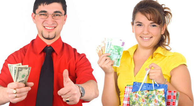 guy and girl with money