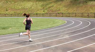 running girl on track