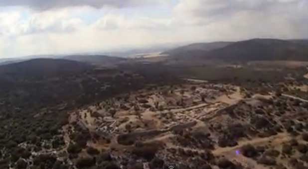 This is an aerial view of the supposed palace of King David discovered recently by Israeli archaelogists