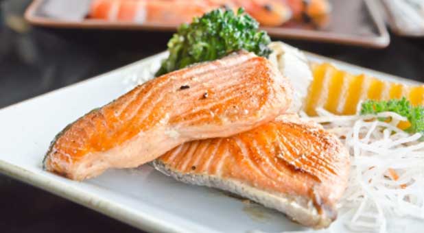 Salmon is rich in vitamin B.