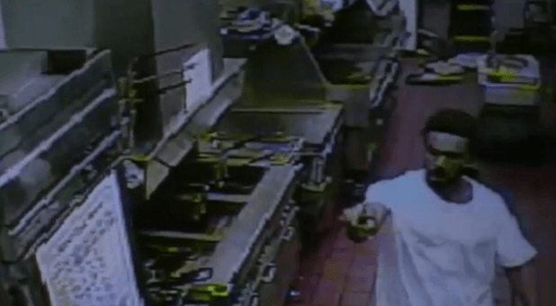 McDonald's surveillance video of robbery suspect Jestin Anthony Joseph.