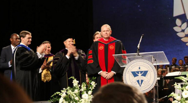 Billy Wilson, during his presidential inauguration at Oral Roberts University.
