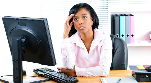 frustrated woman at work