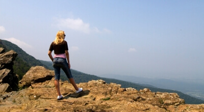 woman on the mountain top
