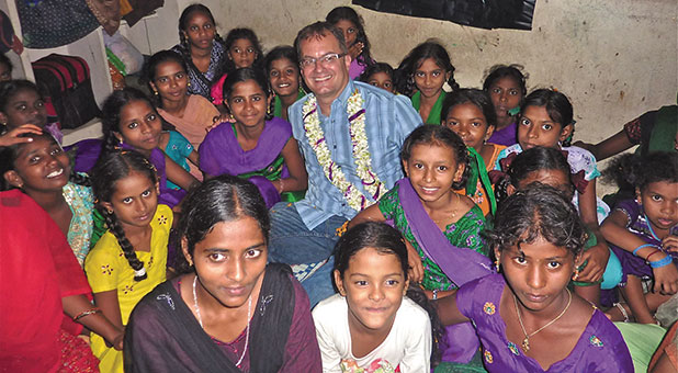 Lee Grady and some of the women he is helping in India through the Mordecai Project.