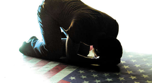 Pray on flag