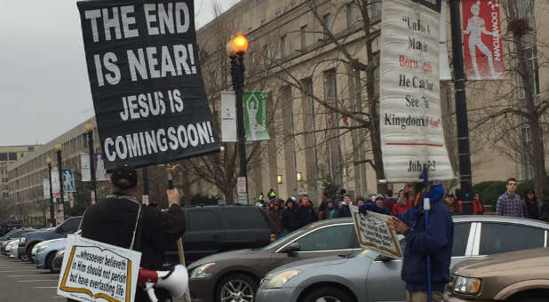 Some street preachers made their opinions known on Inauguration Day in Washington.